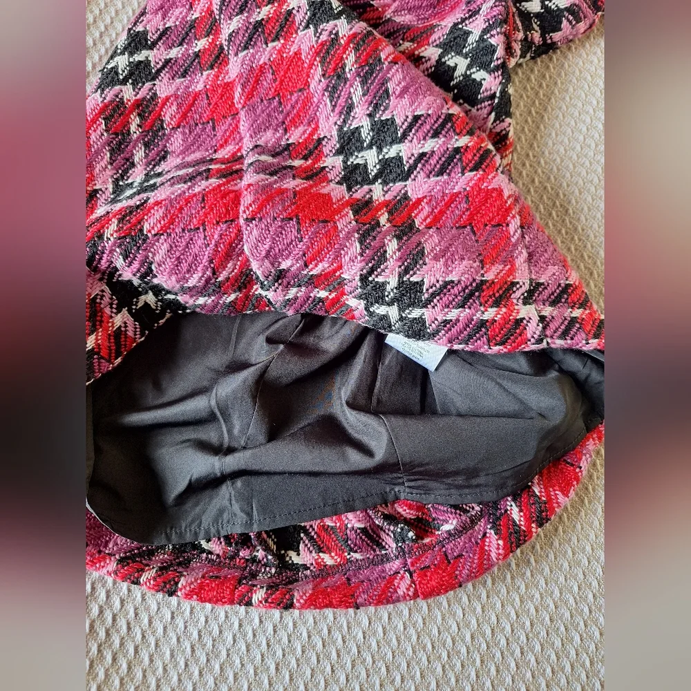 GB Girls Pink Red and Black Plaid Dress